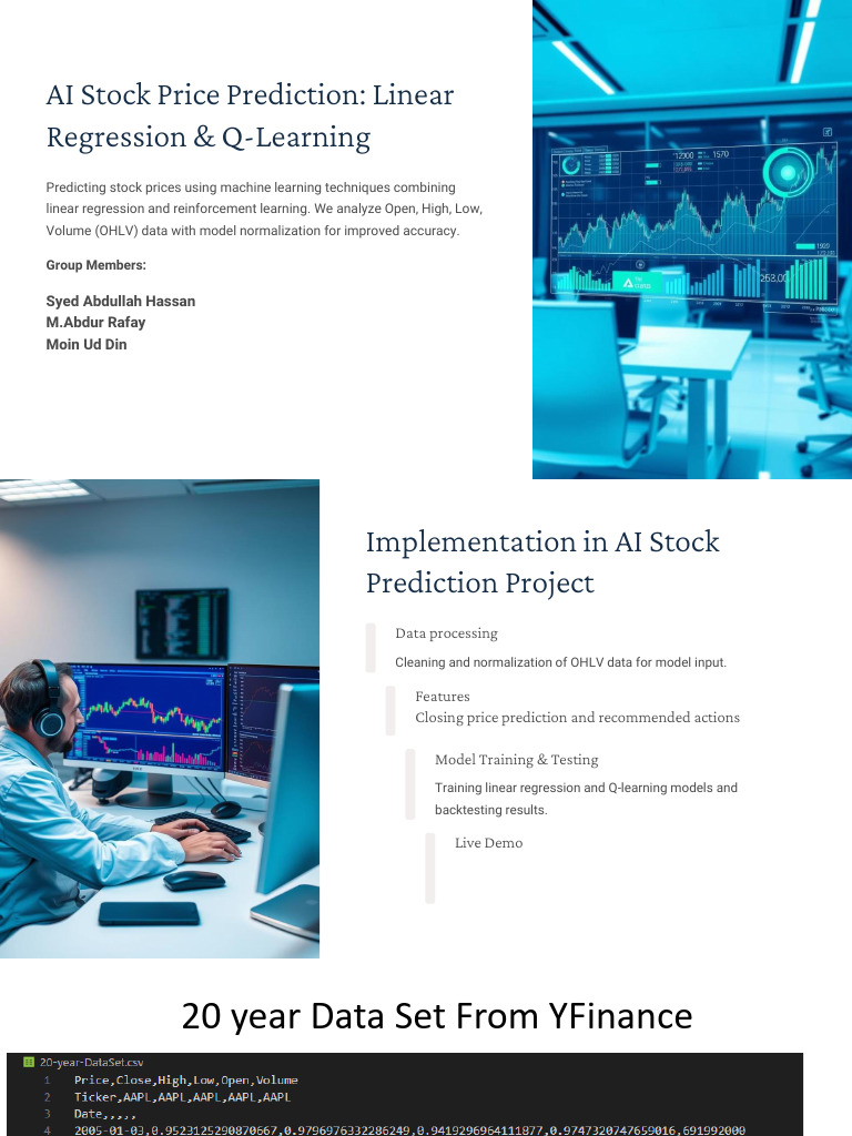 AI Stock Prediction Linear Regression and Q Learning PDF | PDF ...