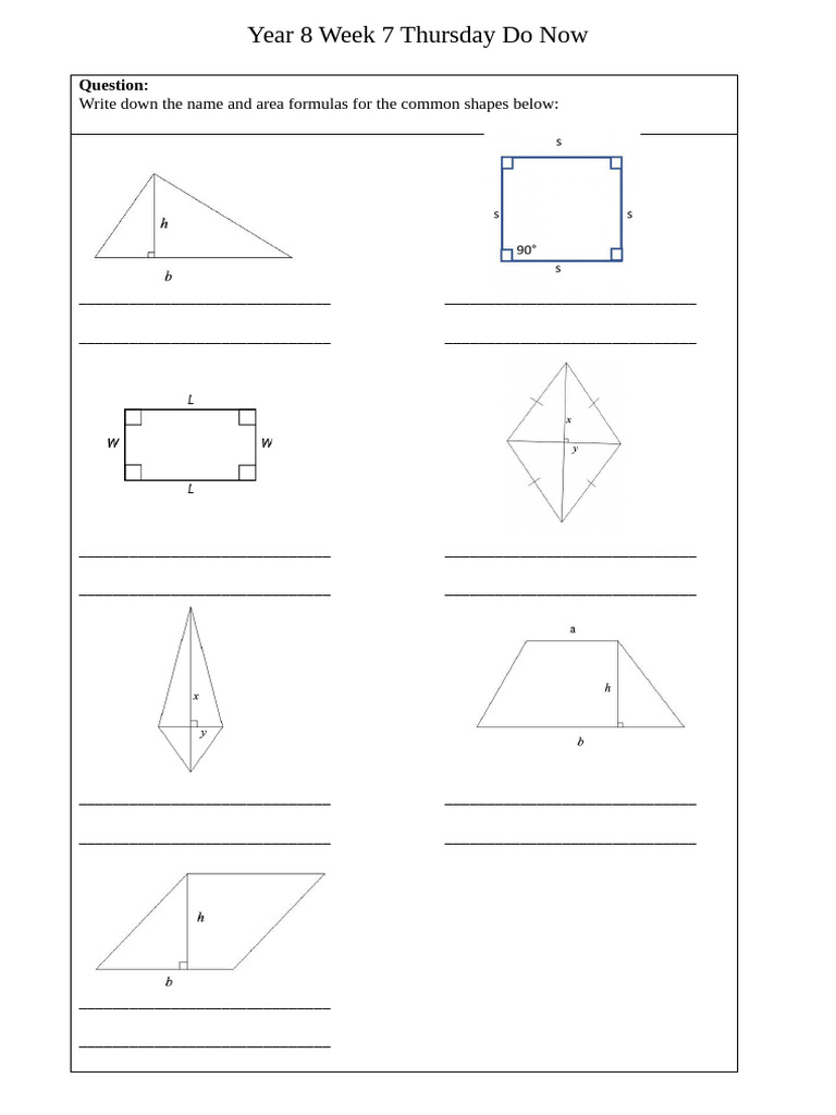 Year 8 Week 7 Thursday Do NOW | PDF