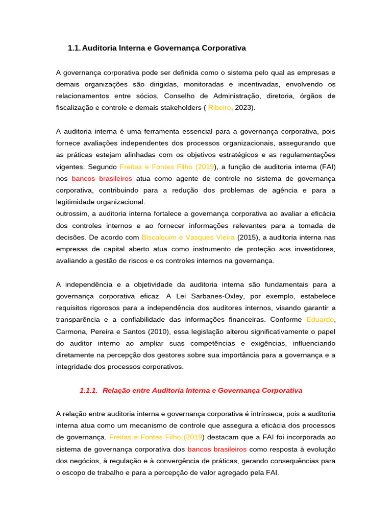 Auditoria Interna e Governança Corporativa | PDF | Governança ...