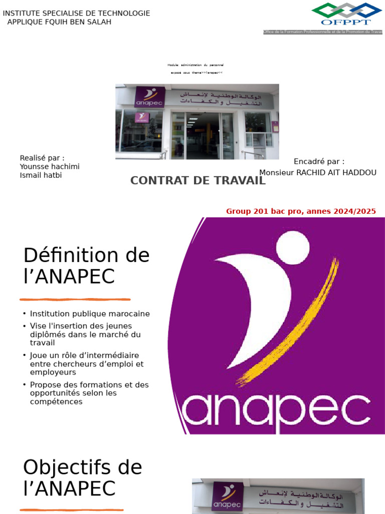 Rôle et enjeux de l'ANAPEC au Maroc | PDF