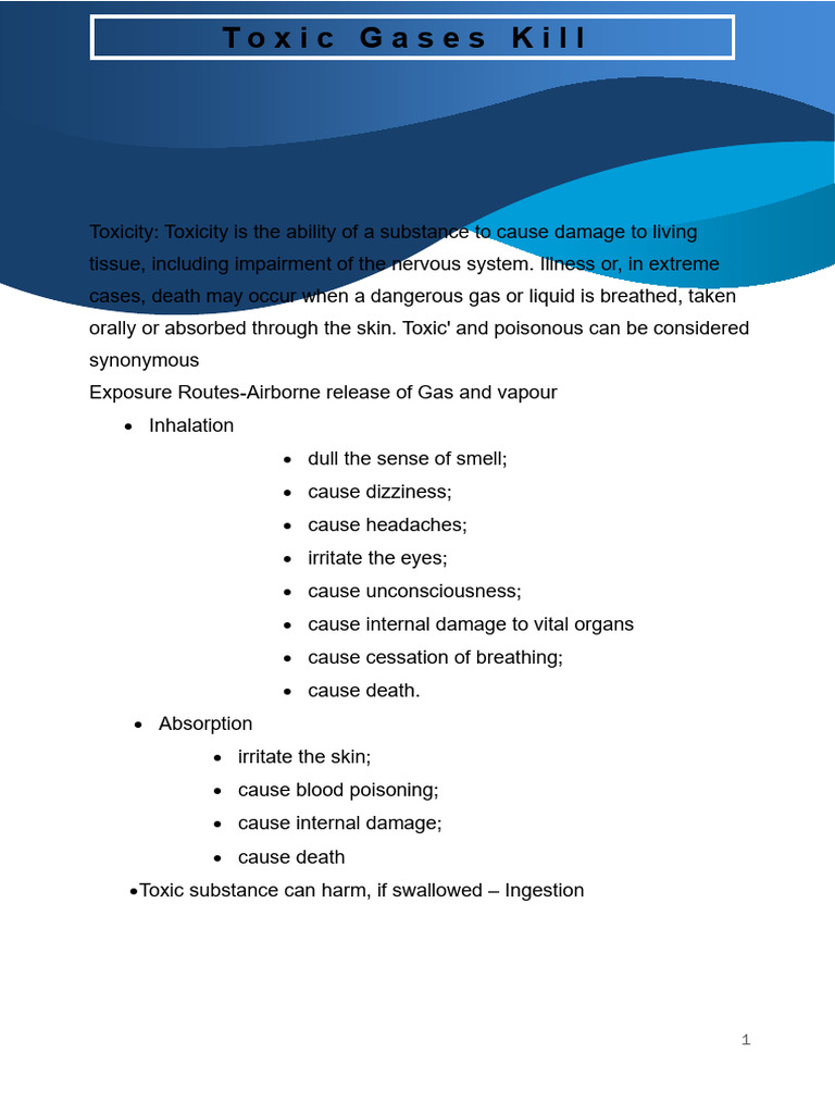 Toxic Gas 2021-09-24 | PDF | Oxygen | Volatile Organic Compound