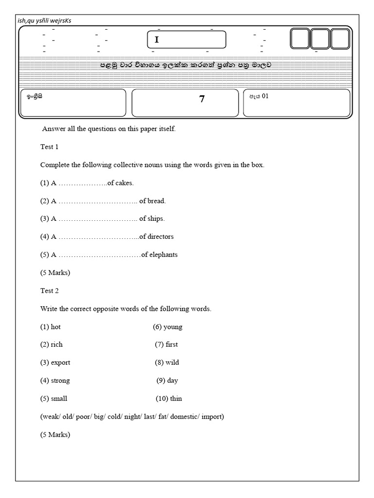 Grade 07 Full Papers 01-24 To 01-30 With Science | PDF | Chess Openings ...