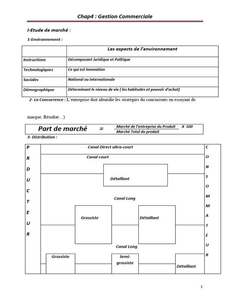 Gestion commerciale : étude de marché et ventes | PDF ...