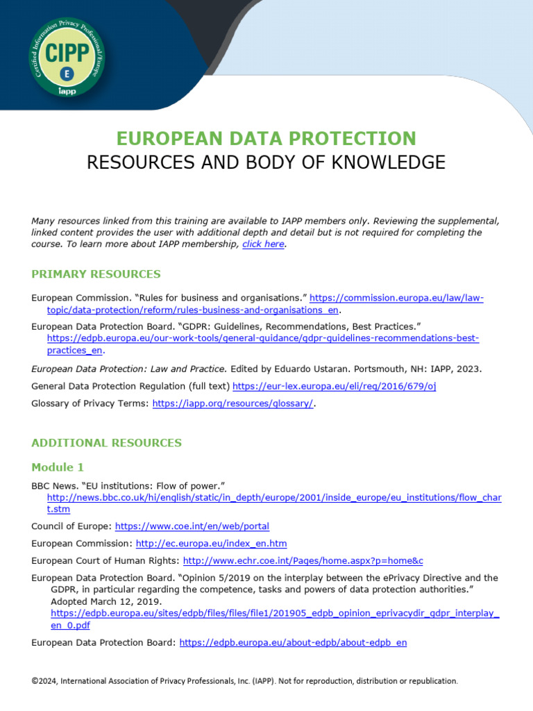 European Data Protection Guidelines Overview | PDF | Information ...