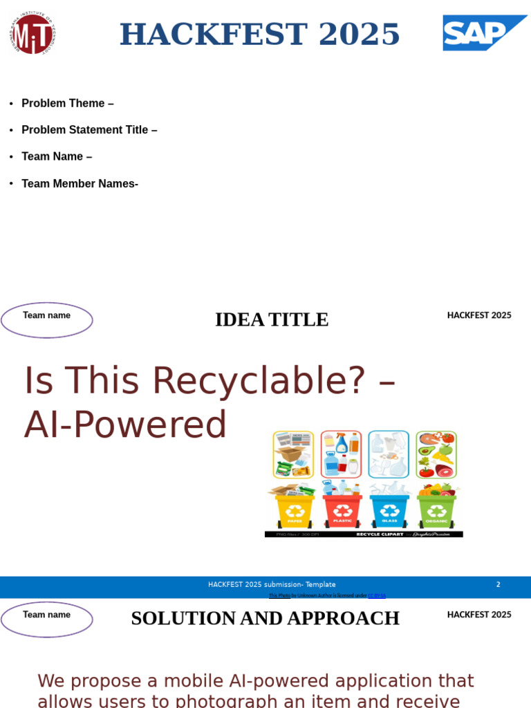 AI Recycling App for Hackfest 2025 | PDF | Artificial Intelligence ...