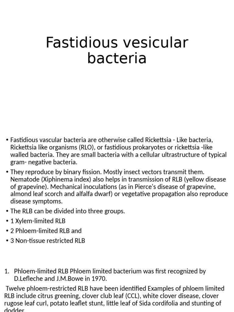 Fastidious Bacteria | PDF