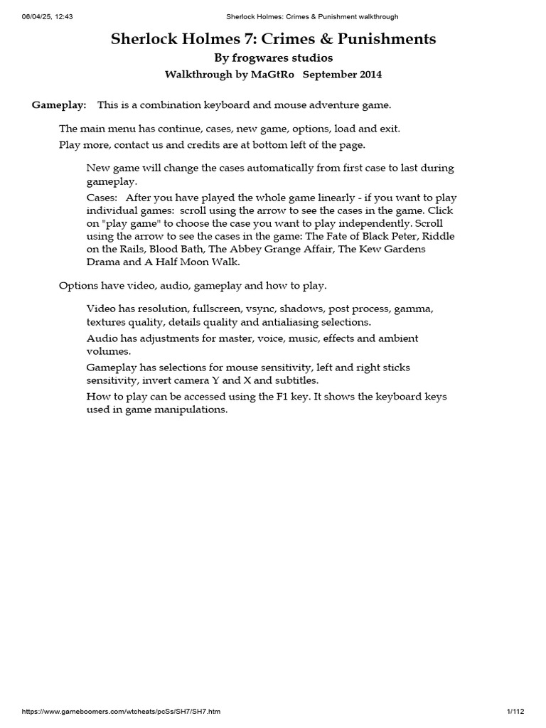 sherlock holmes crimes and punishments tobacco puzzle Guide for Holmes: & Sherlock Holmes Crimes and Punishments: