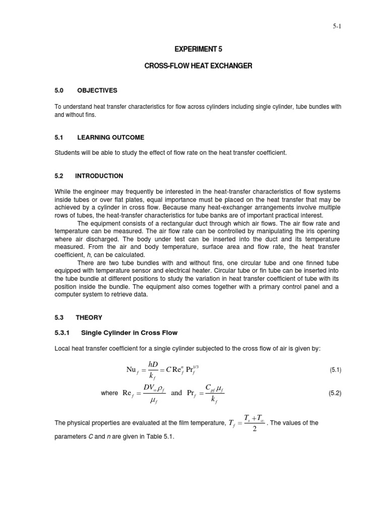 Finned Tube Cross Flow Heat Exchanger Study | PDF | Heat Transfer | Hvac
