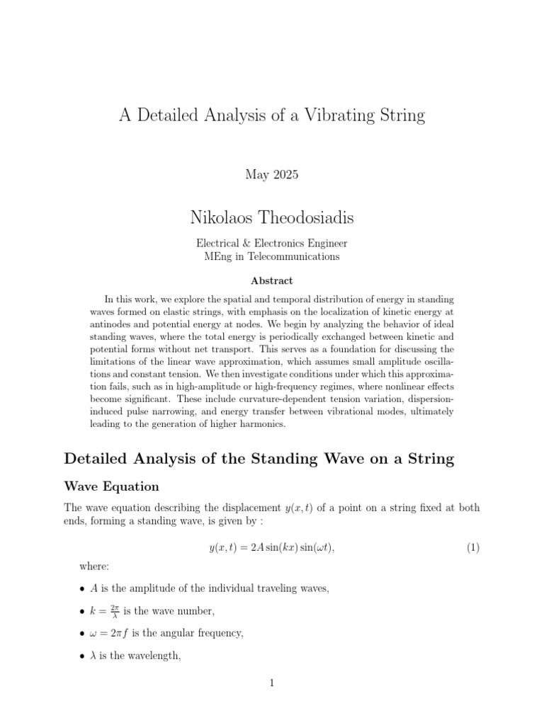 Vibrating String Analysis | PDF | Waves | Oscillation