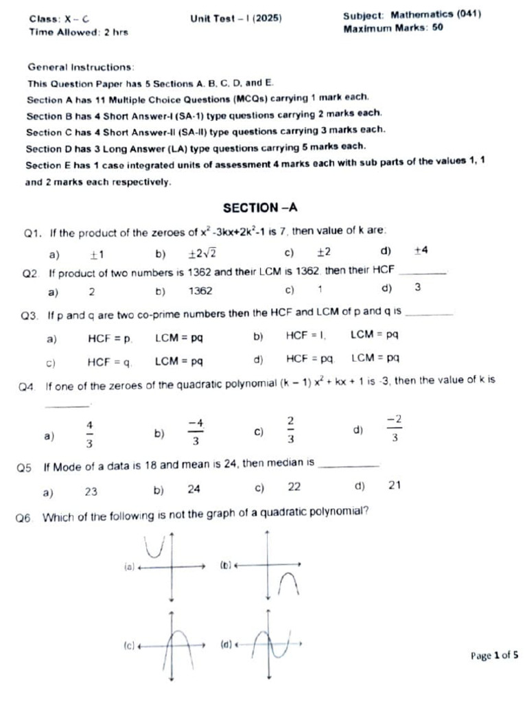 Maths Paper | PDF