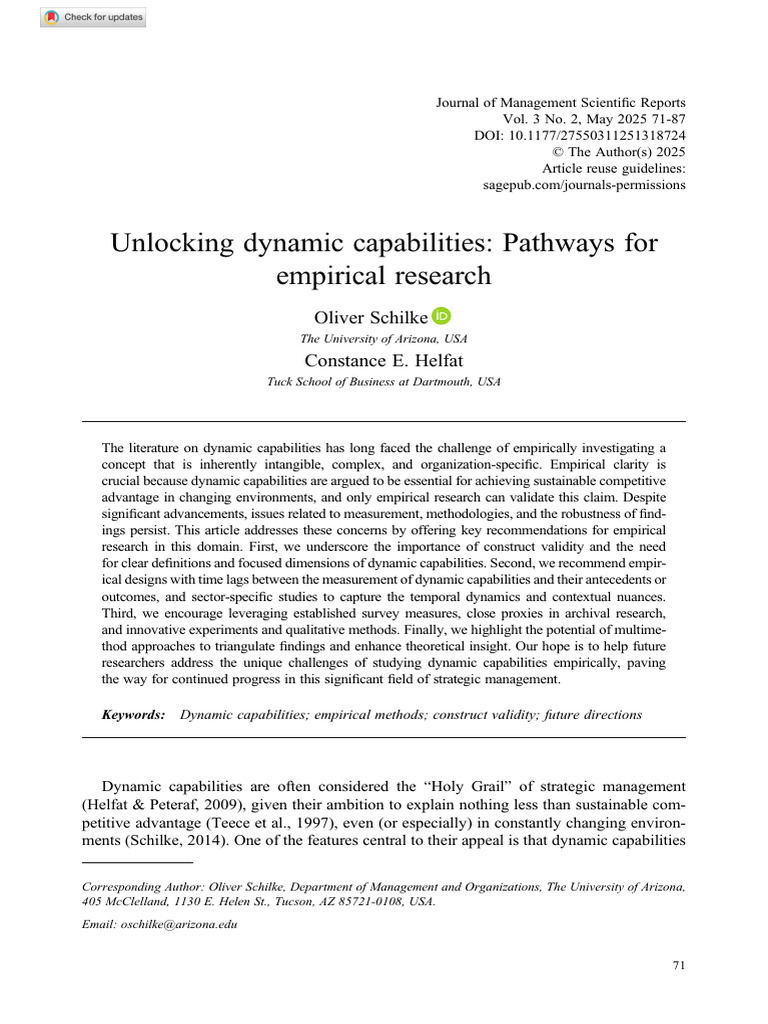 Empirical Research on Dynamic Capabilities | PDF | Qualitative Research ...