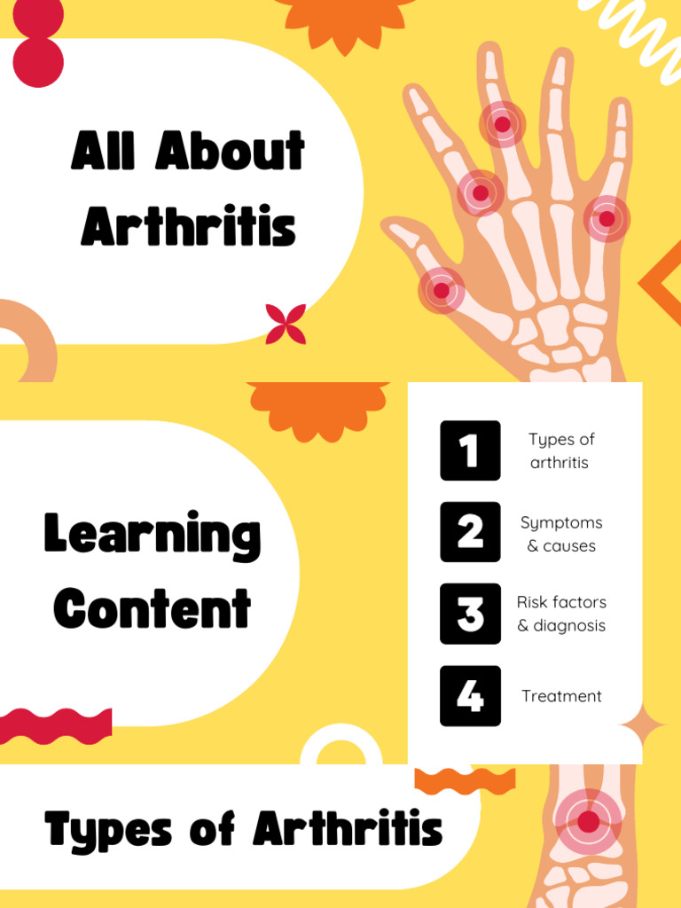 Arthritis Educational Presentation in A Bold Yellow Orange Style | PDF