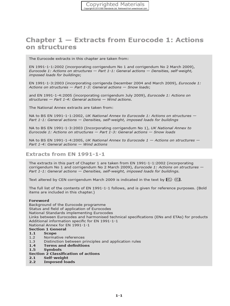 Eurocode 1: Actions on Structures Overview | PDF
