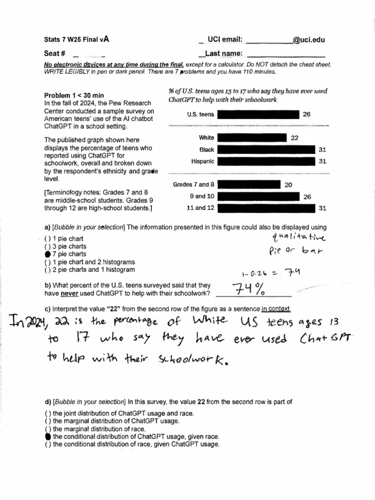 Stats7W25 Final Sol | PDF | Body Shape | Endocrine Pancreas