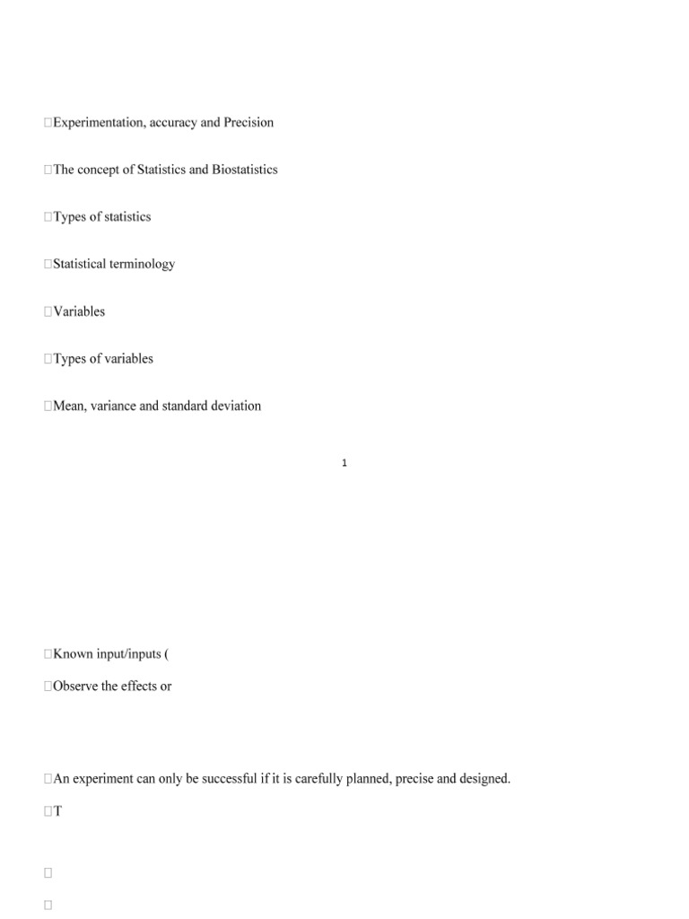 Statistics and Experimental Design Overview | PDF | Standard Deviation ...
