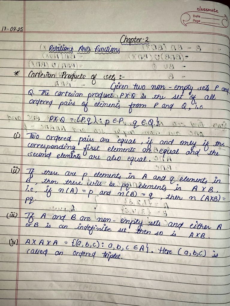 Ch-2 Relations and Functions | PDF