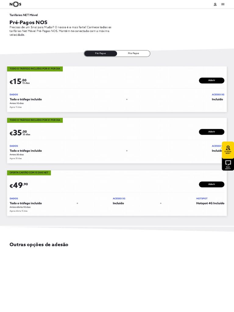 Tarifários Pré-Pagos de Internet Móvel | PDF | Rede celular ...