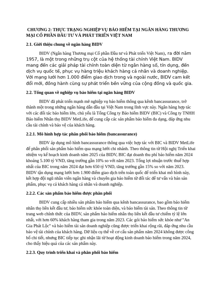 Nhtm - Dịch Vụ Bảo Hiểm Bidv | PDF