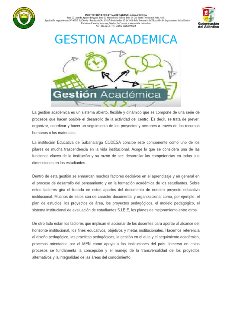 1 - Gestion Academica 2023 | PDF | Evaluación | Plan de estudios