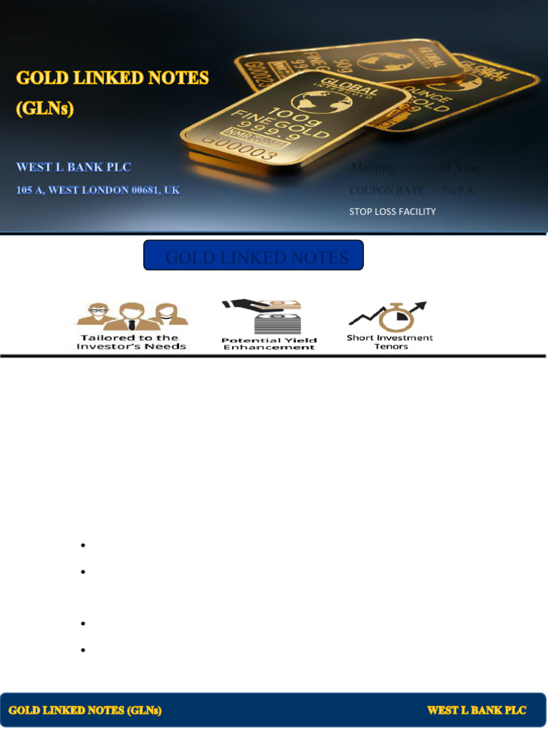 Gold Linked Notes Overview | PDF | Financial Risk | Gold As An Investment