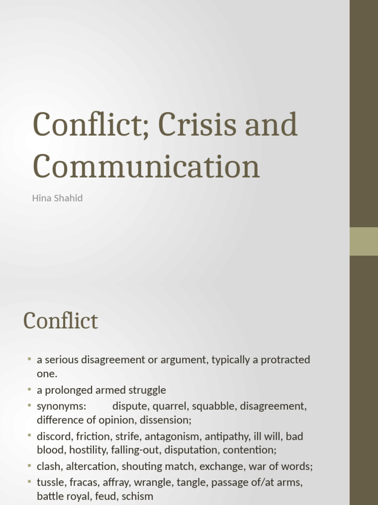 Understanding Conflict and Crisis | PDF