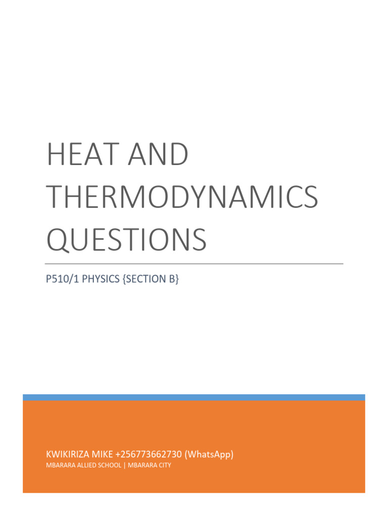 Heat Questions | PDF | Heat | Temperature