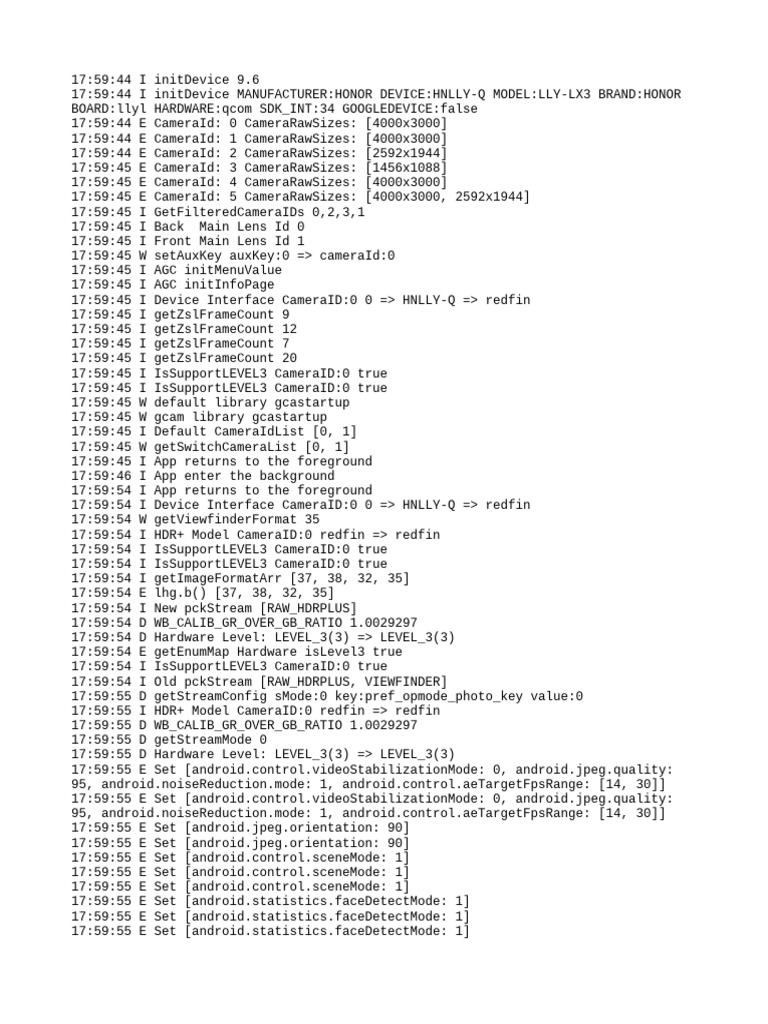 Honor HNLLY-Q Camera Configuration Logs | PDF | Tablet Computer ...