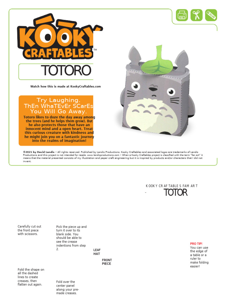 Totoro Paper Craft Instructions | PDF