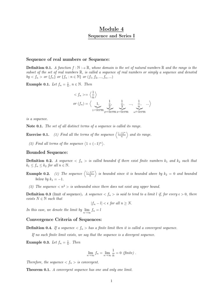 SMC Unit 4 Maths | PDF | Sequence | Series (Mathematics)
