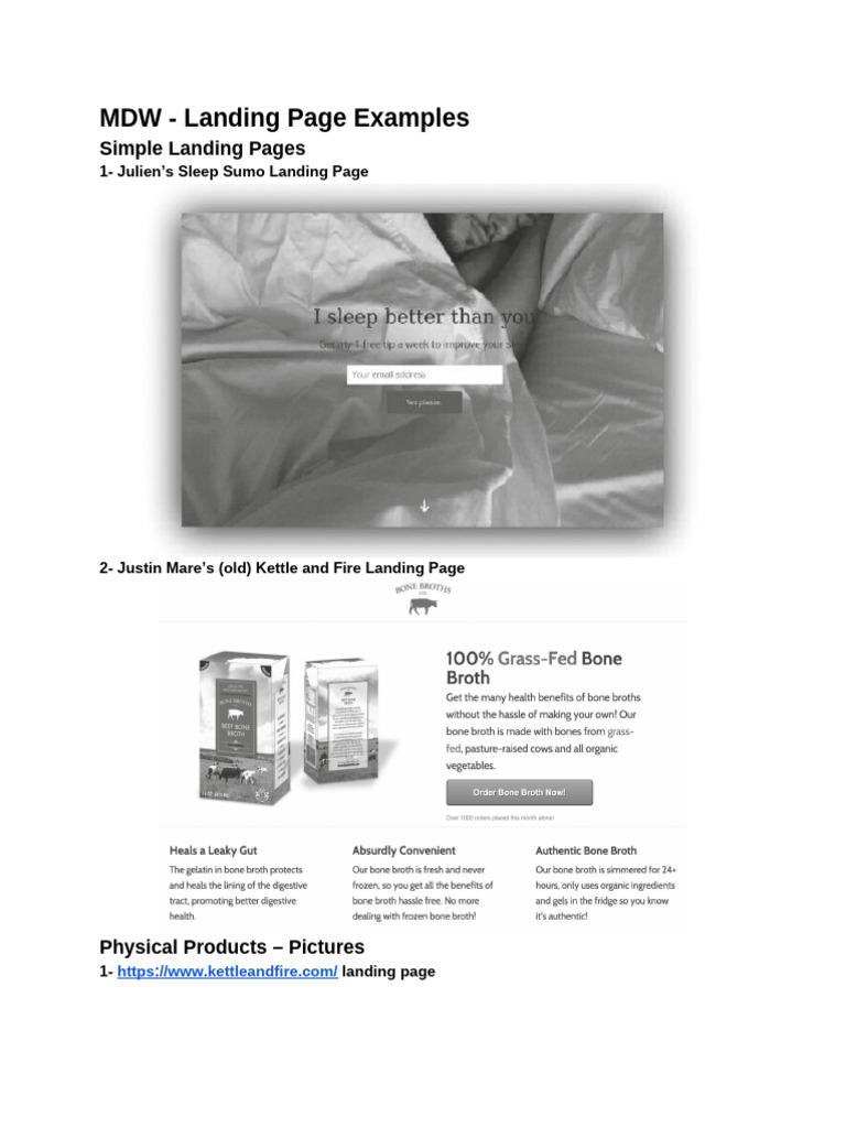 Effective Landing Page Examples | PDF