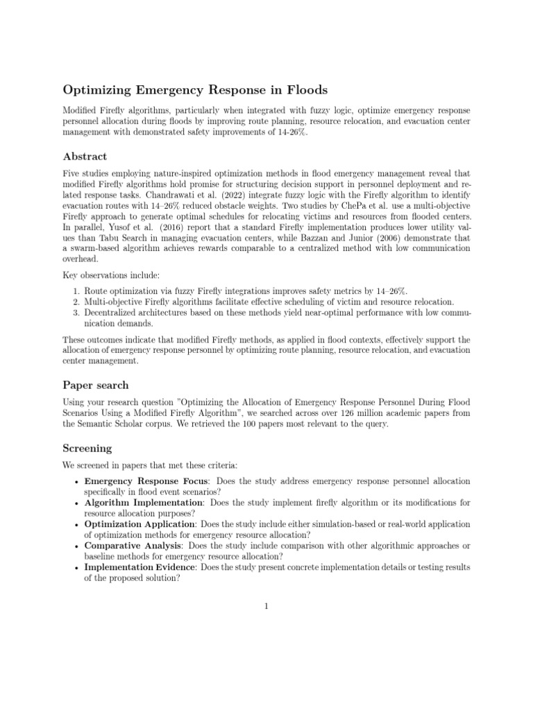 Elicit Optimizing Emergency Response in Floods Report | PDF ...