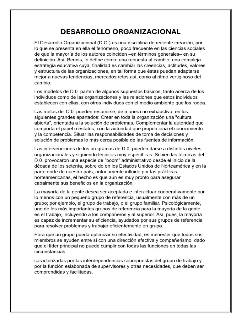 Claves del Desarrollo Organizacional | PDF | Aprendizaje | Liderazgo