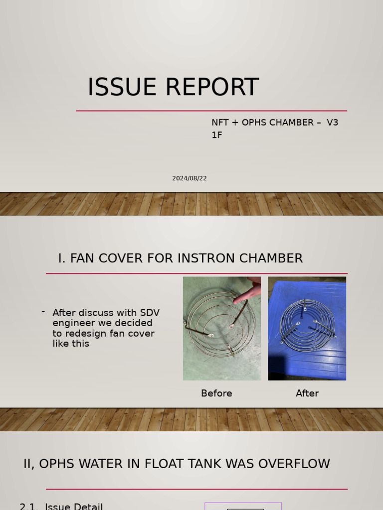 NFT Chamber Issue Report V3 | PDF | Equipment | Engineering Thermodynamics