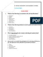 Job Analysis - Multiple Choice Test