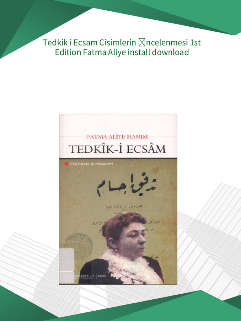 Tedkik i Ecsam Cisimlerin İncelenmesi 1st Edition Fatma Aliye pdf ...