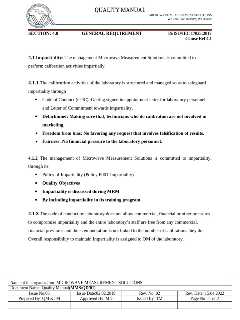 4.1MMS Impartiality 22 Done | PDF | Risk | Risk Management