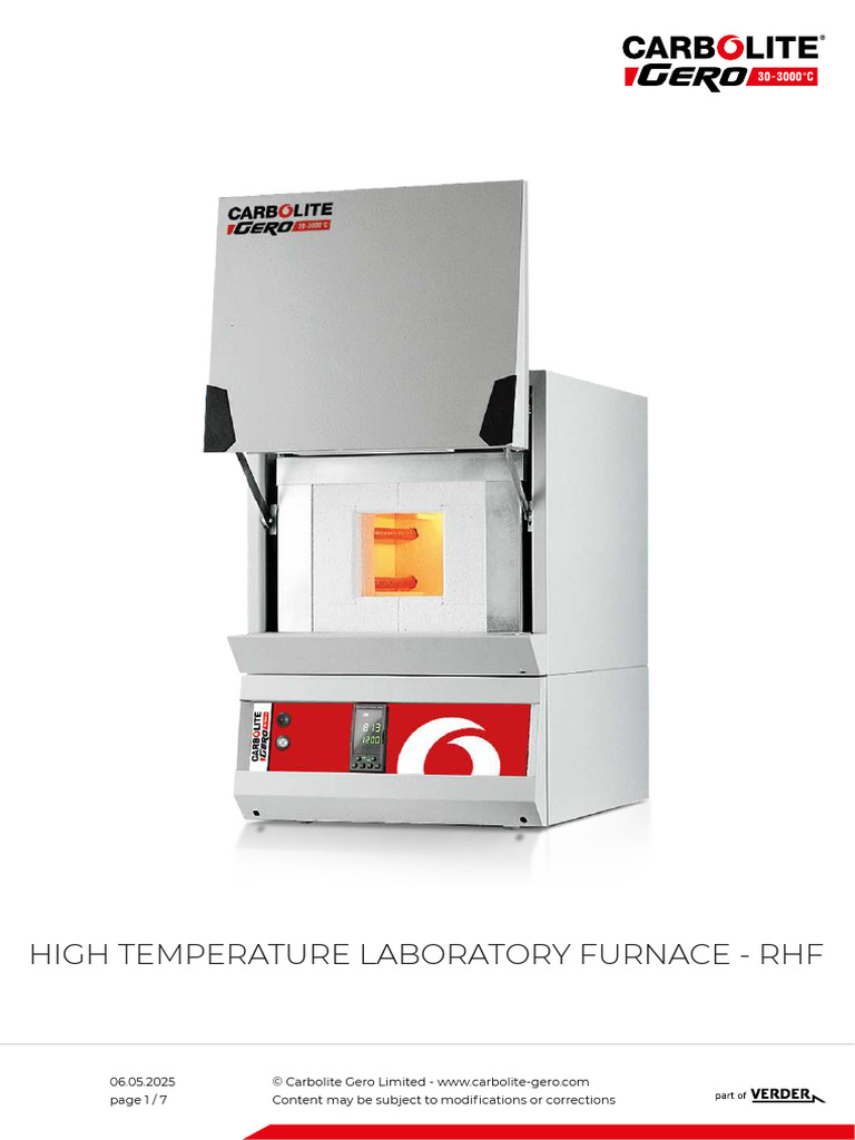 Product Info C 3 UCF A High Temperature Laboratory Furnace RHF en | PDF ...