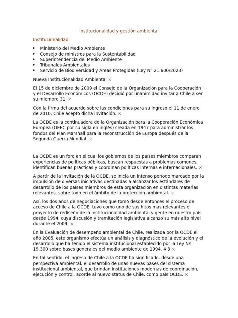 Nueva Institucionalidad Ambiental en Chile | PDF | Evaluación de ...
