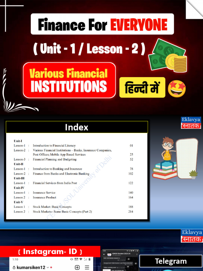 Finance For Everyone - Unit-1 Lesson - 2 | PDF