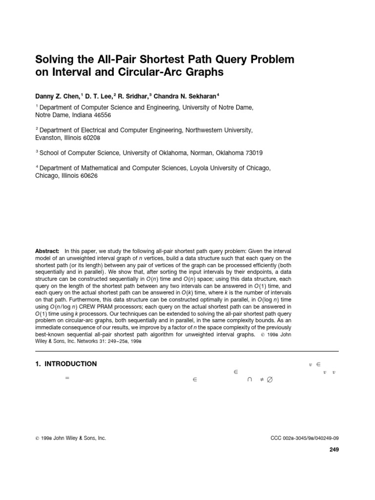 Efficient All-Pair Shortest Paths in Graphs | PDF | Time Complexity ...