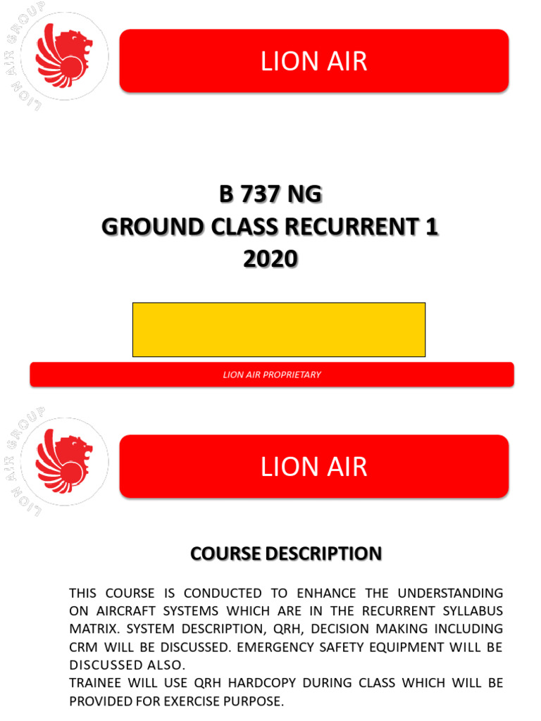 B737 NG Ground Class Recurrent Training | PDF | Aircraft | Aerospace
