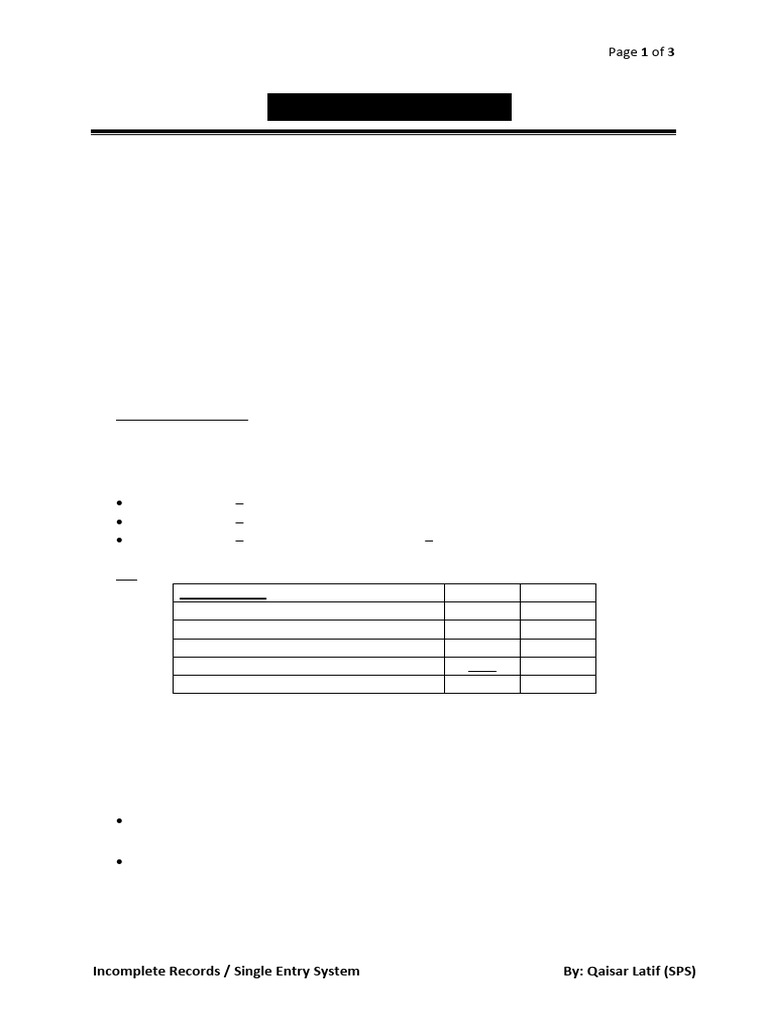 Incomplete Records in Accounting | PDF | Debits And Credits | Revenue