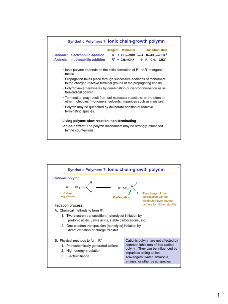 Polymer Chemistry - Chap 7 & 8 | PDF | Salt (Chemistry) | Ion