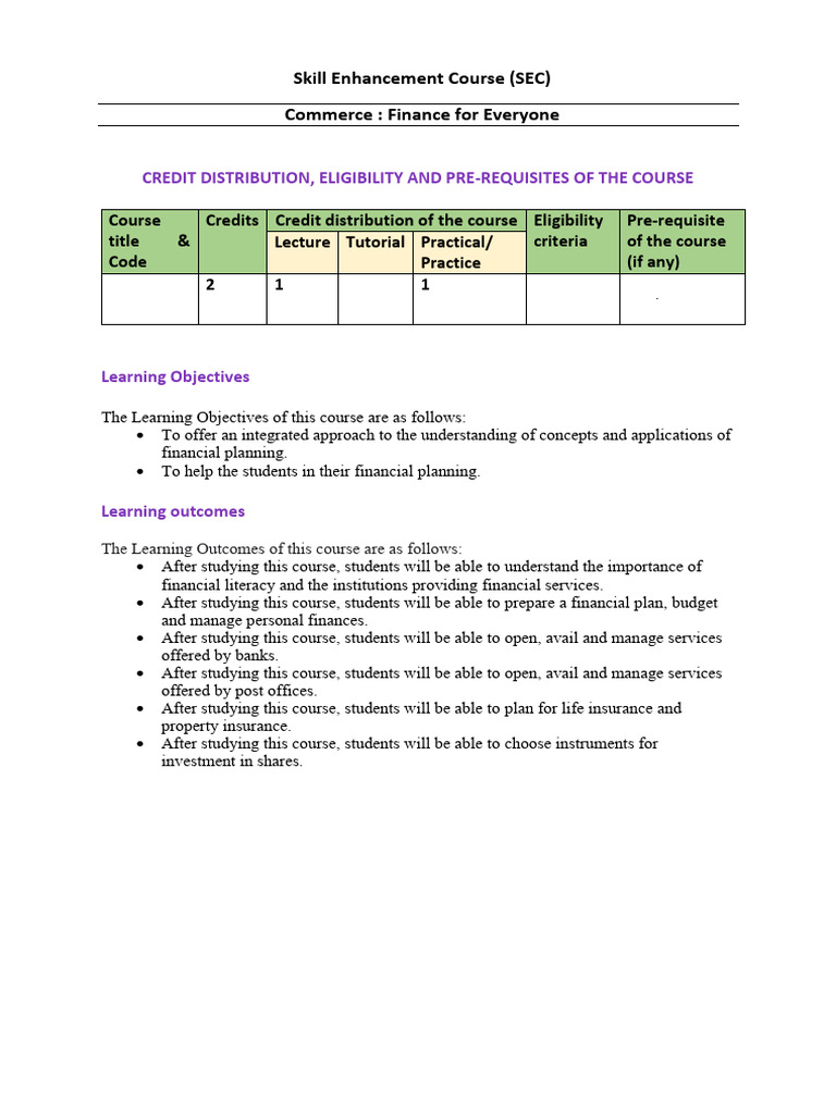 Finance for Everyone Course Overview | PDF | Banks | Stocks
