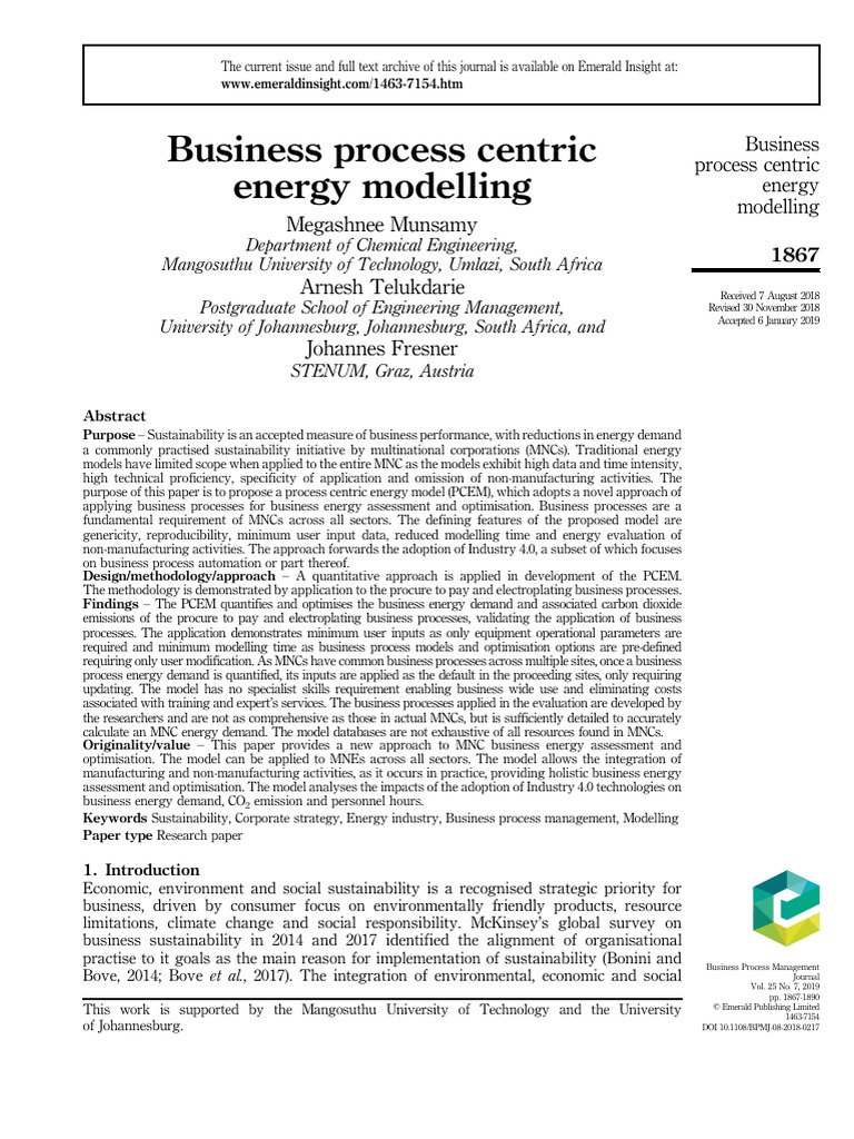Business Process Centric Modelling Pdf System Sustainability
