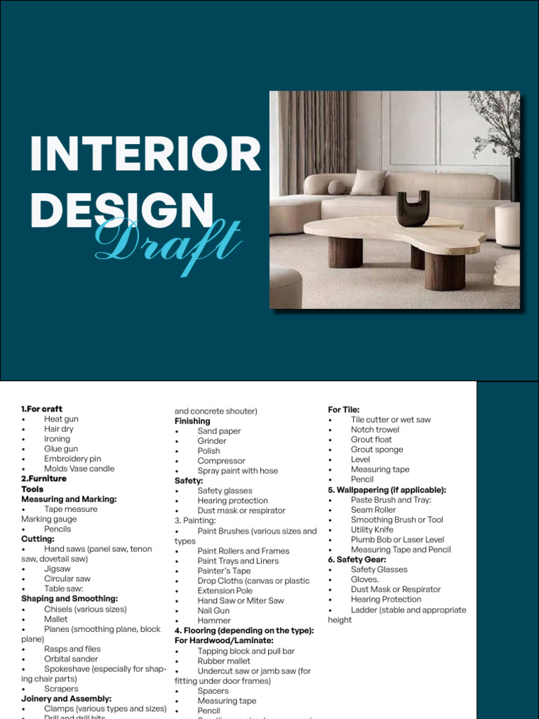 Essential Tools for Interior Design | PDF | Textiles | Carpet