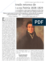 Frustrado Retorno de San Martín A Su Patria 1828-1829