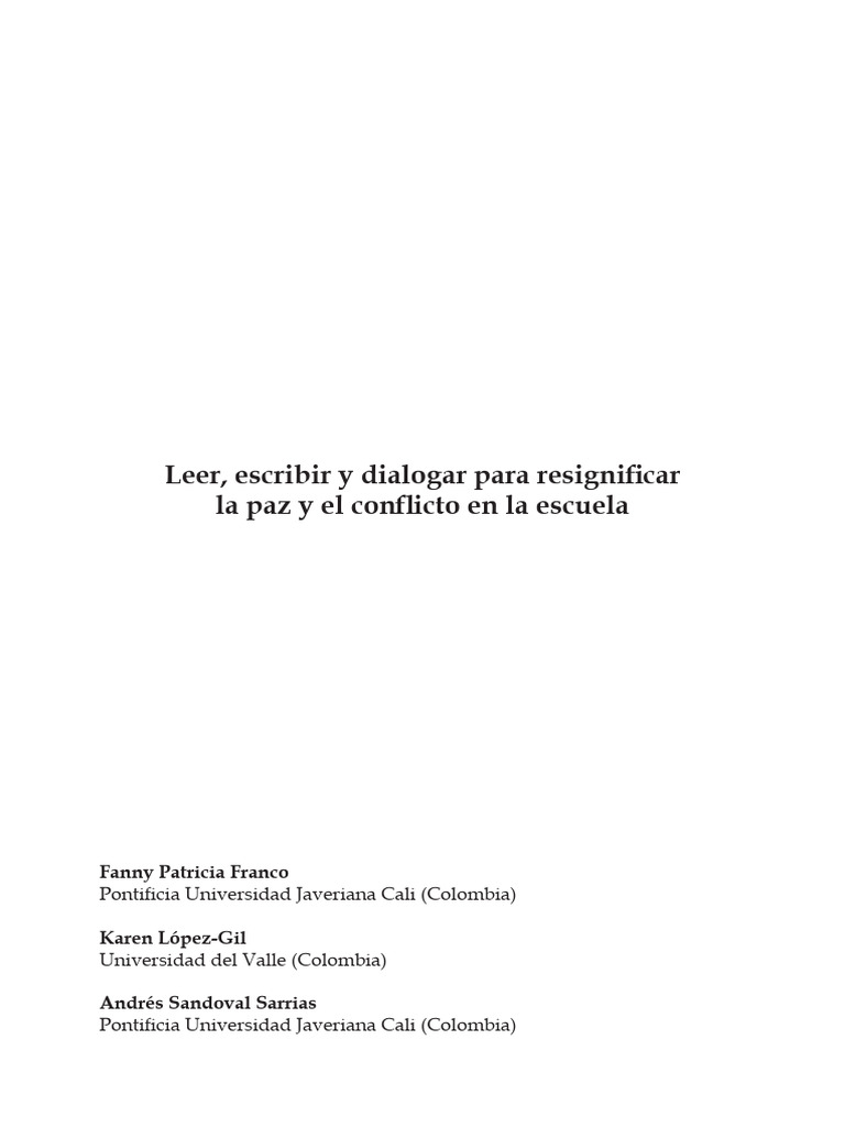 Estrategias de Paz en Educación Escolar | PDF | Paz | Conflicto (proceso)