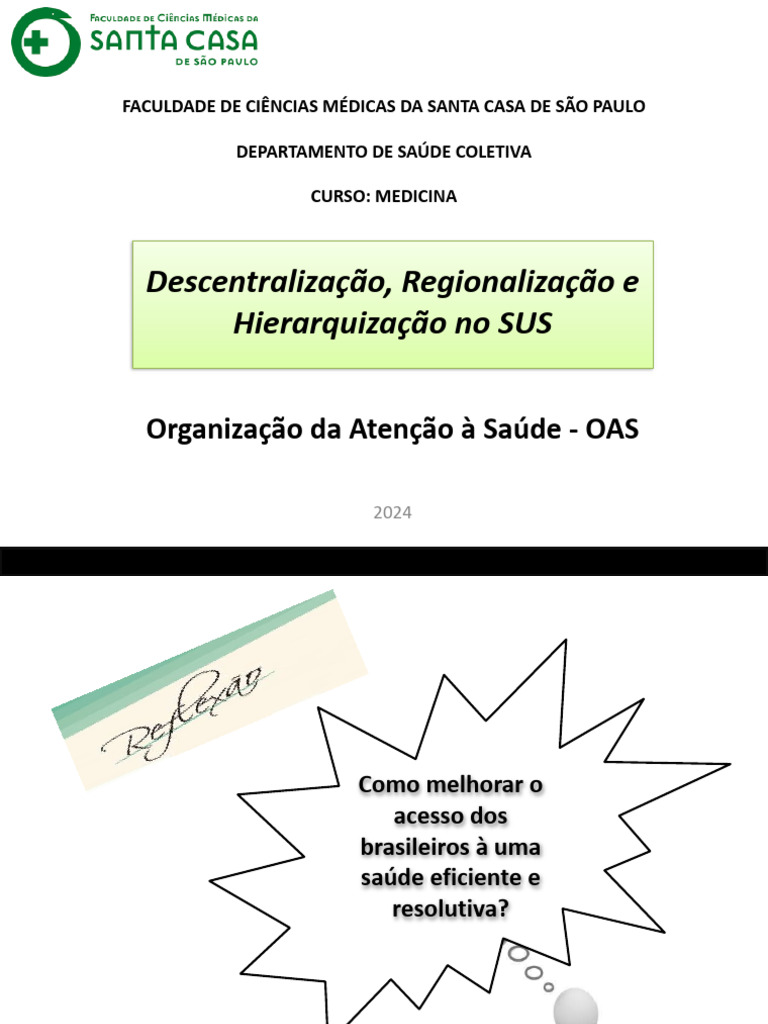 Descentralização e Hierarquização no SUS | PDF | Governo | Ciência Política