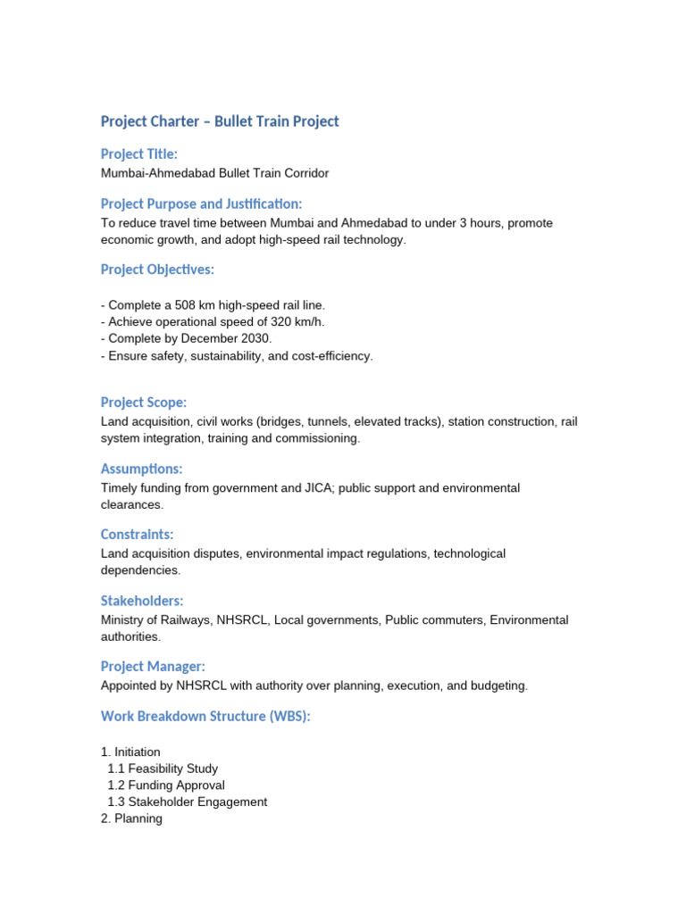Project Charters BulletTrain HydroPlant | PDF | Hydroelectricity | Dam
